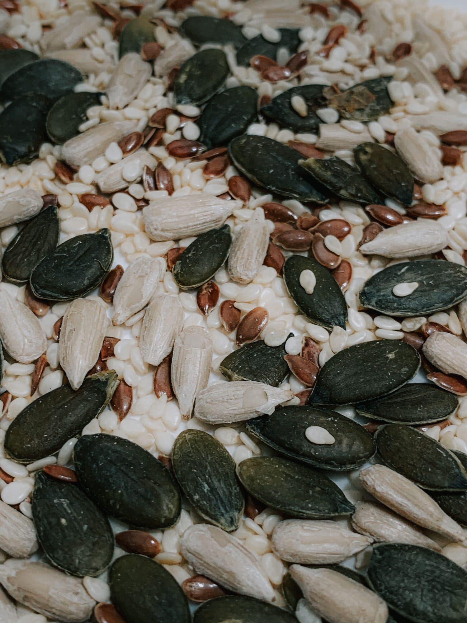 Pumpkin, sunflower, flax and sesame seeds